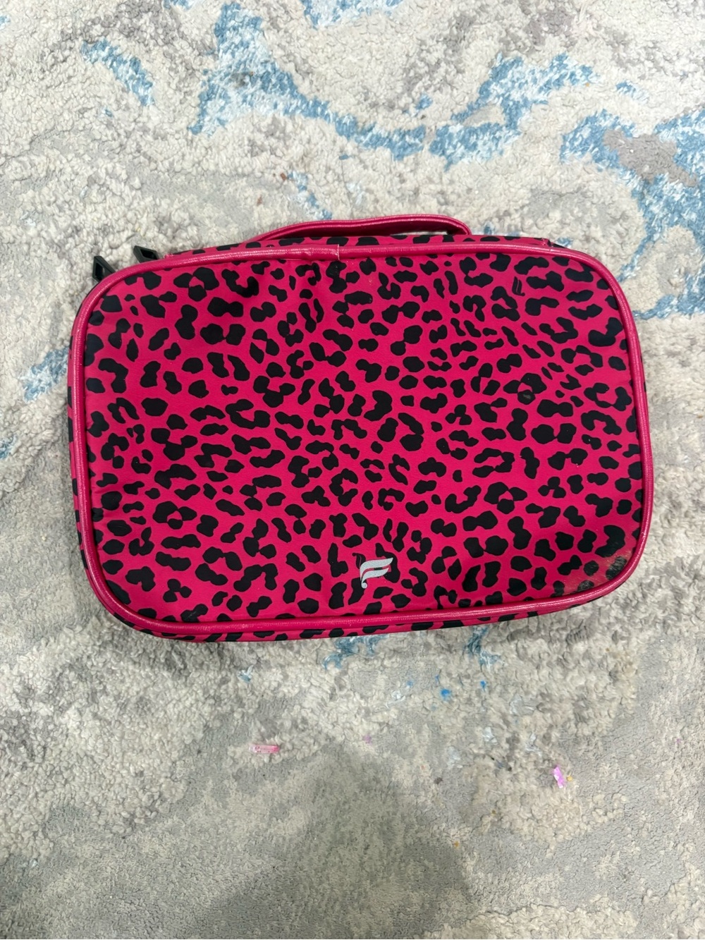 Fabletics Pink and Black Leopard Print Travel Bag